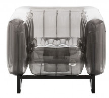 Fauteuil transparent noir cadre en aluminium noir Yomi Eko