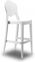 Lot de 2 tabourets médaillons polycarbonate blanc Talya H 116 cm