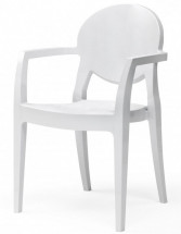 Lot de 4 fauteuils médaillons polycarbonate blanc Talya