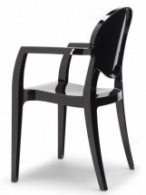 Lot de 4 fauteuils médaillons polycarbonate noir Talya