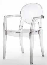 Lot de 4 fauteuils médaillons polycarbonate transparent Talya