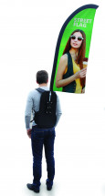 Sac à dos avec drapeau publicitaire FEATHER