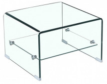 Table basse carrée verre trempé transparent Yuko