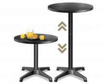 Table de bar ronde réglable acier noir laqué VOKA 60 cm