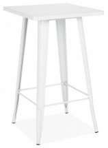 Table haute acier brillant blanche Kaori 60