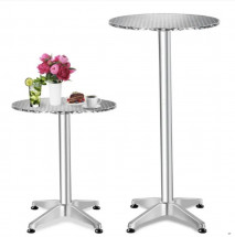 Table haute ronde réglable en aluminium SOLKA 60 cm