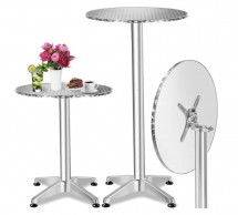 Table haute ronde réglable et pliable en aluminium USIKA 60 cm