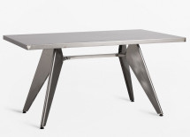 Table rectangulaire acier brossé Kaori 150
