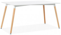 Table rectangulaire bois blanc mat Hana 140