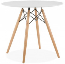 Table ronde bois blanc Wako 80