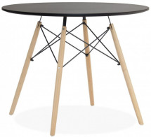 Table ronde bois noir Wako 100