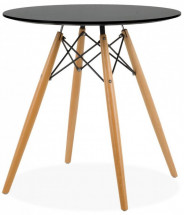 Table ronde bois noir Wako 70