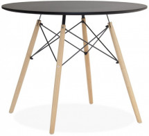 Table ronde bois noir Wako 90