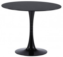 Table ronde tulipe bois noir Sung 90