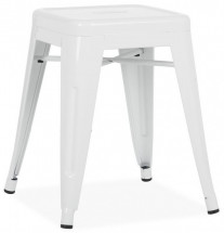 Tabouret bas acier blanc Kota