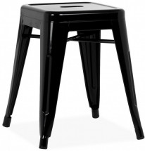 Tabouret bas acier noir Kota