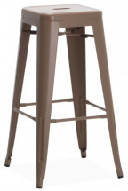 Tabouret haut acier beige foncé mat Kaito