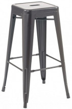 Tabouret haut acier gris brillant Kaito