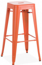 Tabouret haut acier orange mat Kaito