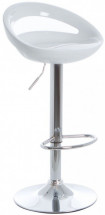 Tabouret haut moderne plastique ABS blanc et acier chromé Anda