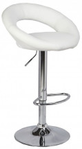 Tabouret haut pivotant similicuir blanc et acier chromé Anda 56