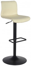 Tabouret haut simili blanc et acier noir Akemi