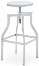 Tabouret réglable industriel métal laqué blanc Yoshie