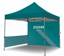 Tente publicitaire 3x6 ZOOM full graphic avec mur et demi-mur